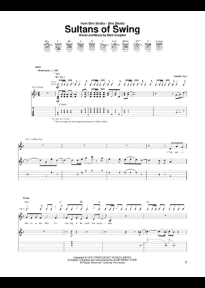 Sultans of Swing - Dire Straits (1978) Sheet Music for Vocals