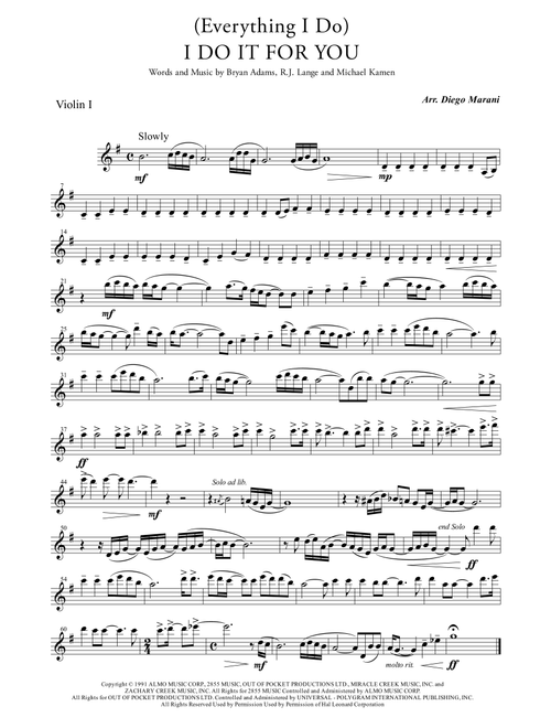 (Everything I Do) I Do It For You (Arr. Diego Marani) - Bryan Adams (String Quartet)