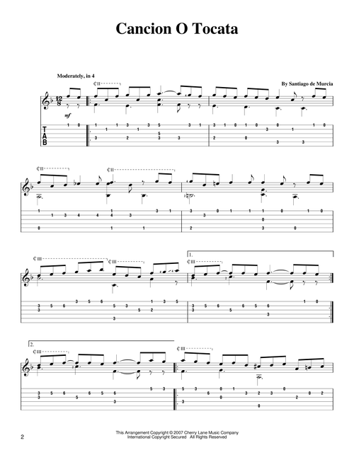 Cancion O Tocata - Santiago de Murcia (Solo Guitar)