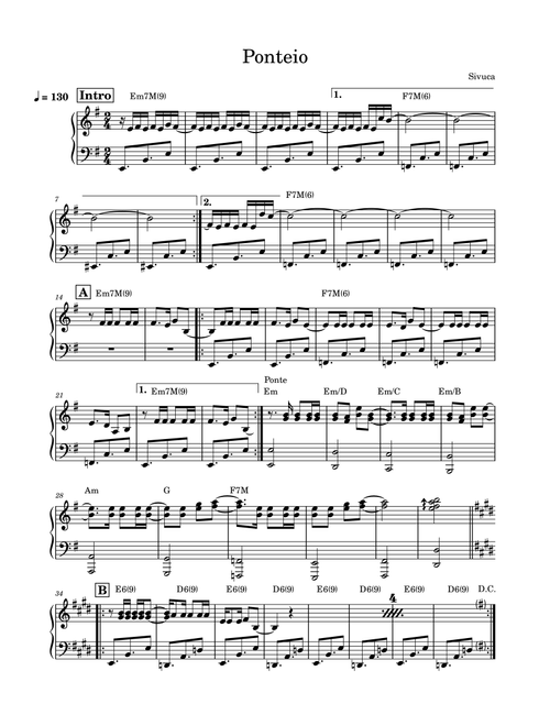 Ponteio (Arr. Pedro Henrique Pimenta) - Sivuca (Piano Solo)