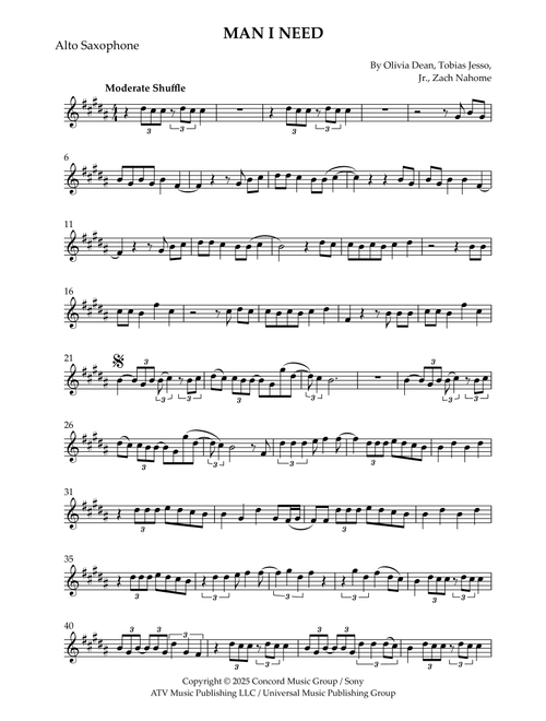 Man I Need (Arr. Matheus Felix) - Olivia Dean (Alto Sax Solo)