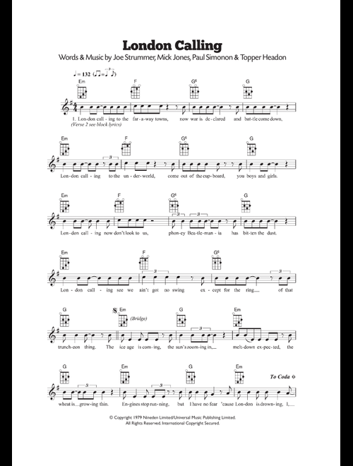 London Calling - The Clash (Ukulele)