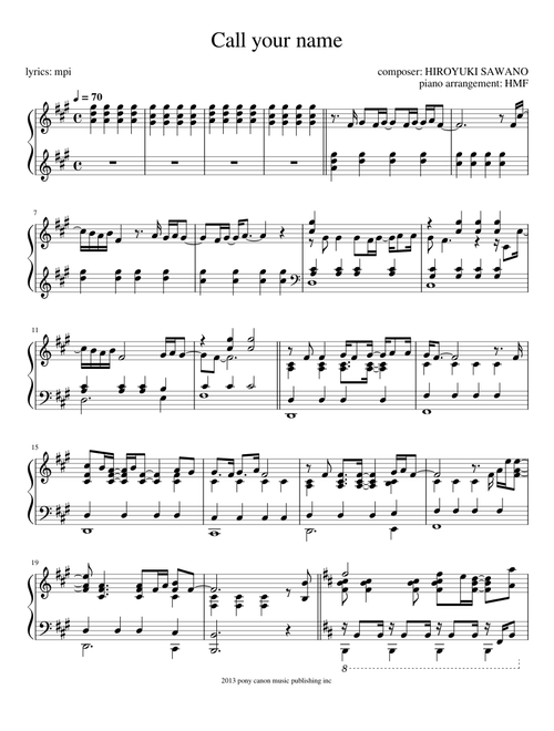 Call Your Name – Hiroyuki Sawano call your name