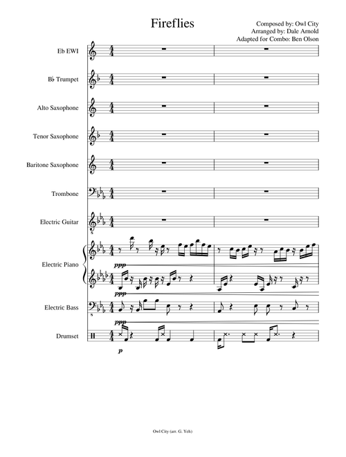 Fireflies for Jazz Combo/Bigband