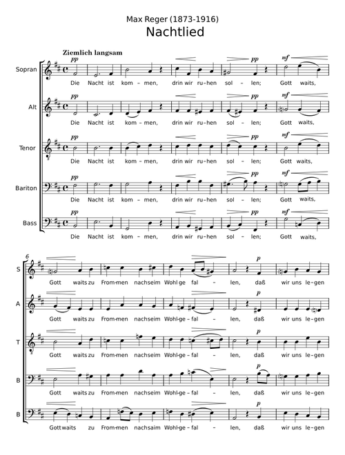 Nachtlied, Op. 138, No. 3 - Max Reger