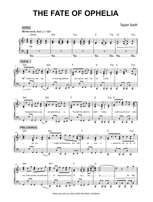 The Fate of Ophelia - Taylor Swift (Piano)