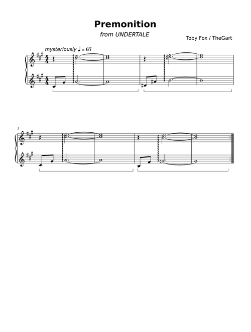 Premonition - Undertale Transcription | TheGart