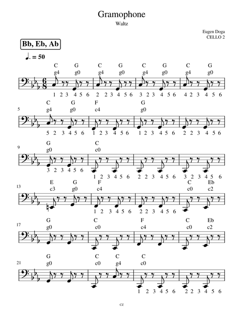 GRAMOPHONE Waltz – Doga Gramophone.CELLO.musescore