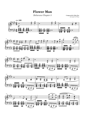 Flower Man - DELTARUNE Chapter 5 Sheet Music for Piano (Solo ...