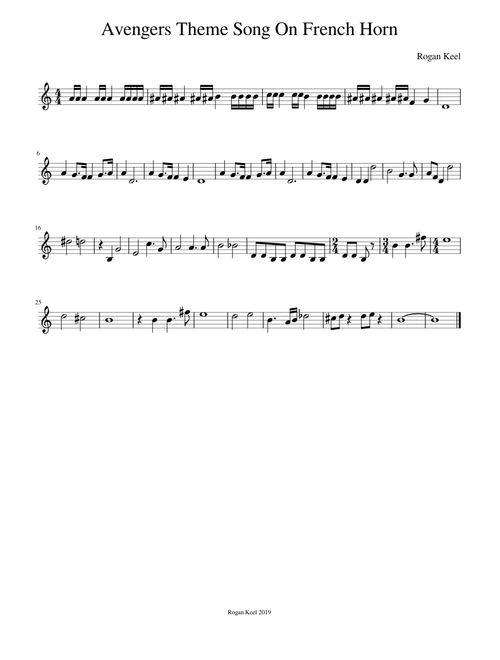 Avengers Theme Song On French Horn