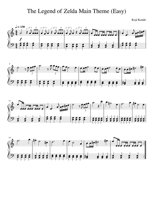 The Legend of Zelda Main Theme Easy