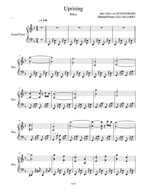 Uprising - Muse (Piano & Voice)