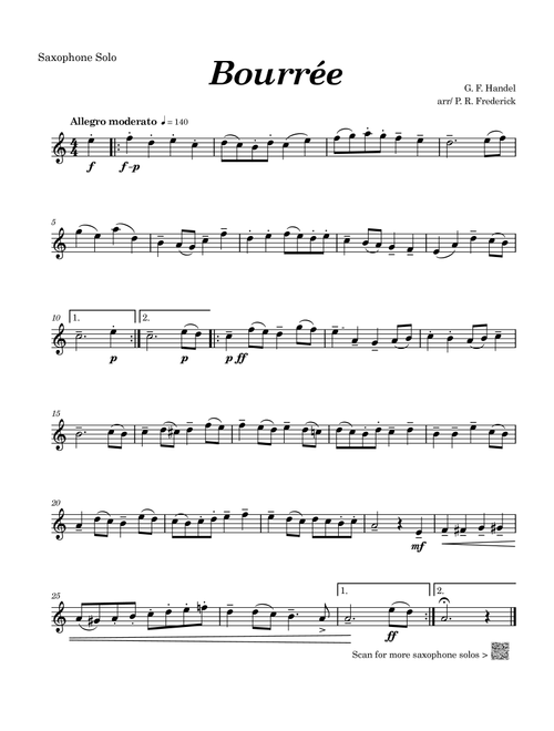 Bourrée (Arr. P. R. Frederick) - G F Handel (Alto Sax Solo)