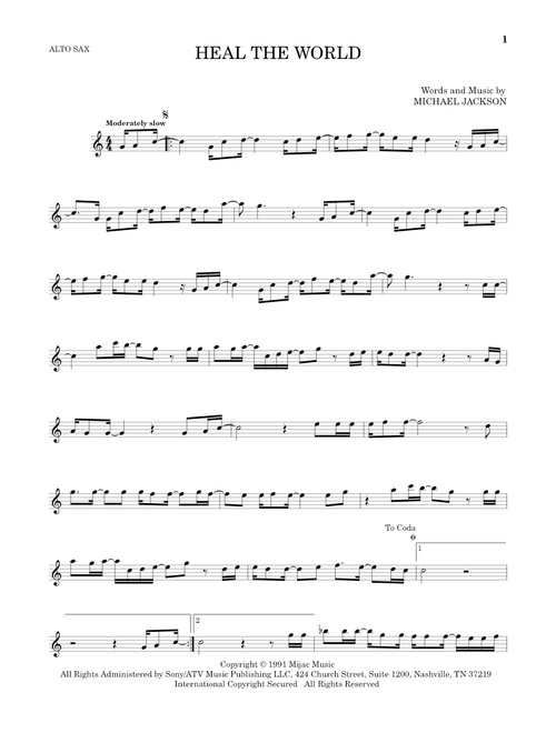 Heal The World - Michael Jackson (Alto Sax Solo)