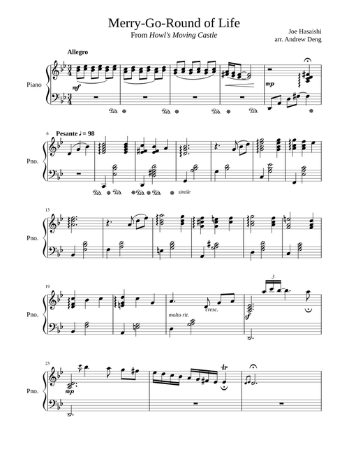 Merry Go Round of Life (Howl's Moving Castle)