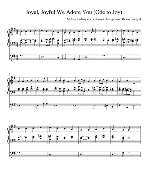 Ode to Joy / Joyful, Joyful We Adore You (Arr. Diemo Landgraf) - Ludwig van Beethoven (Organ)