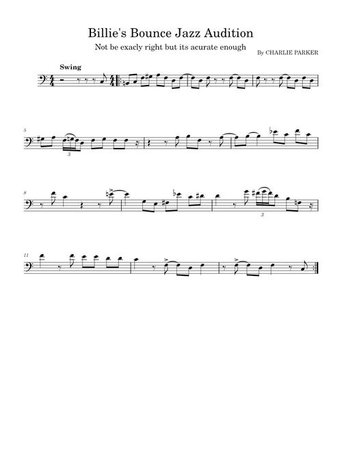 Billie's Bounce – Charlie Parker