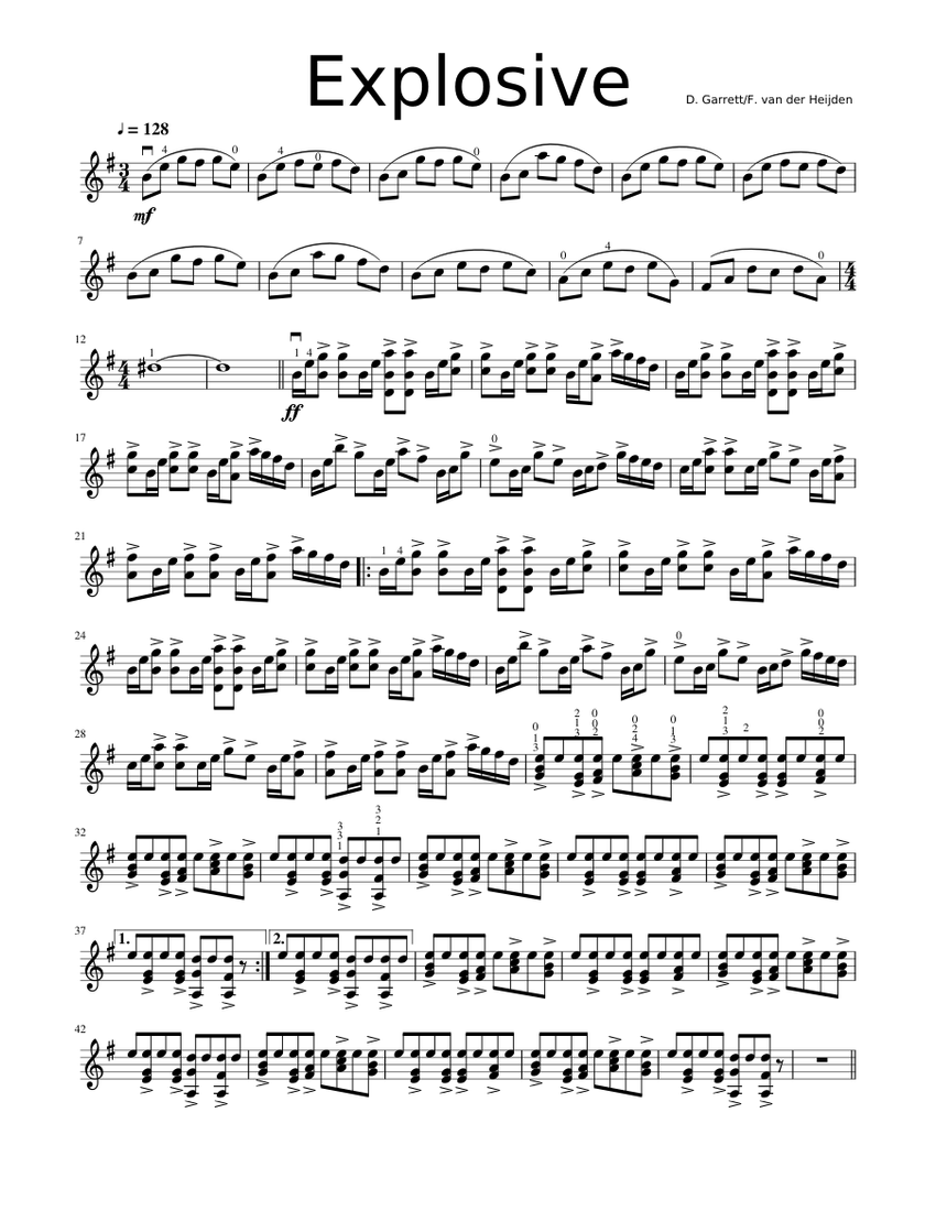 Explosive Sheet music for Violin (Solo)