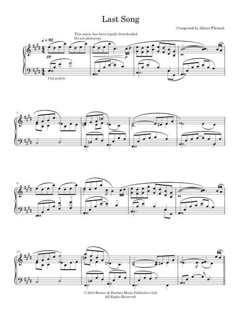The Last Song - Alexis Ffrench (Solo)