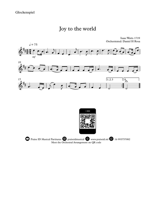 Joy to the world - Christmas Carol - Glockenspiel (Arr. Daniel H Rosa) - Isaac Watts (Bells Solo)