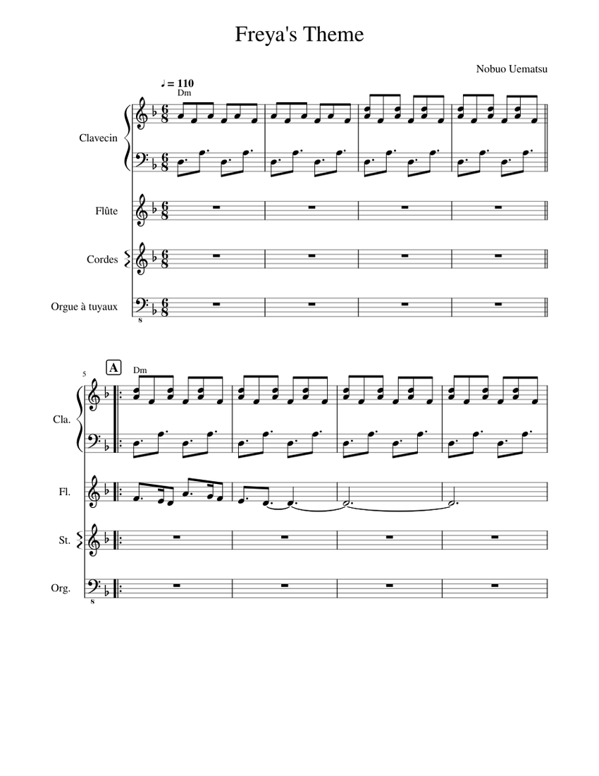 Freya's Theme (Final Fantasy IX) Sheet Music for Harpsichord