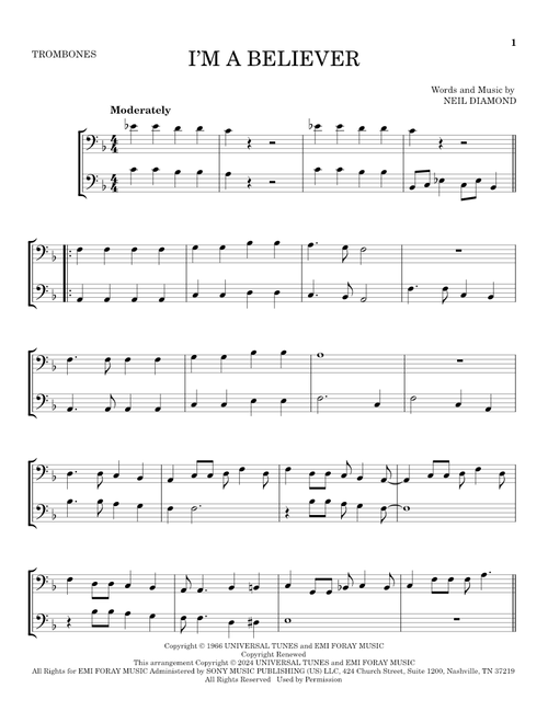 I'm A Believer - The Monkees (Trombone Duet)
