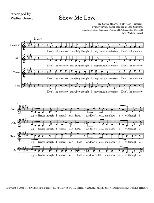 Show Me Love Skrillex Remix (Arr. Walter Smart) - Hundred Waters (Choral, SATB)