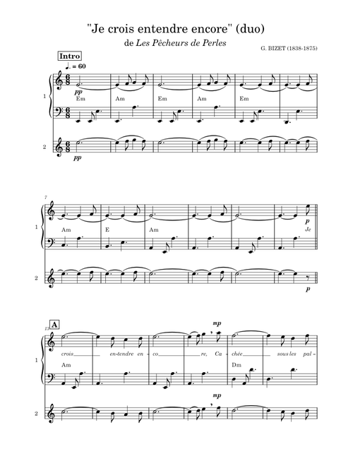 Je Crois Entendre Encore – Georges Bizet - duo accordéon