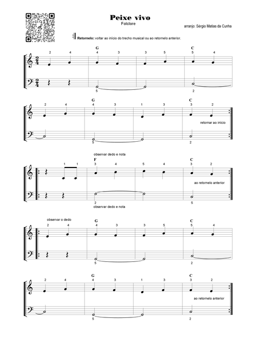 Peixe vivo - Fase1 (Arr. Sérgio Matias da Cunha) (Easy Piano)