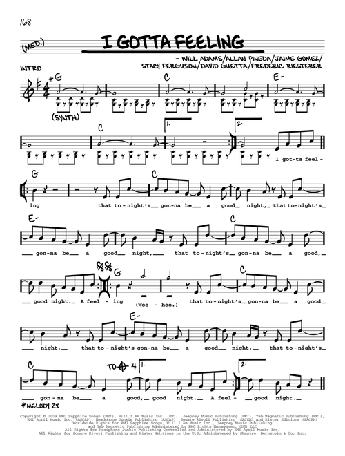 I Gotta Feeling - The Black Eyed Peas (Real Book - Melody-Chords-Lyrics)