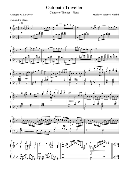 Octopath Traveler - All Character Themes for Piano
