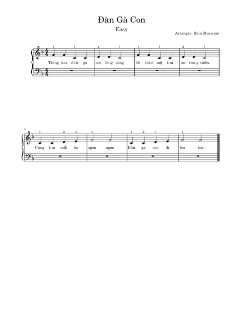 Đàn Gà Con (Arr. Rain Musician) - Easy