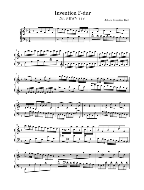 Invention in F major, BWV 779 - Johann Sebastian Bach