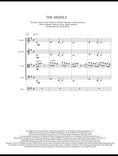 The Middle (Arr. Joe Deninzon) - Zedd, Maren Morris & Grey (String Quartet)