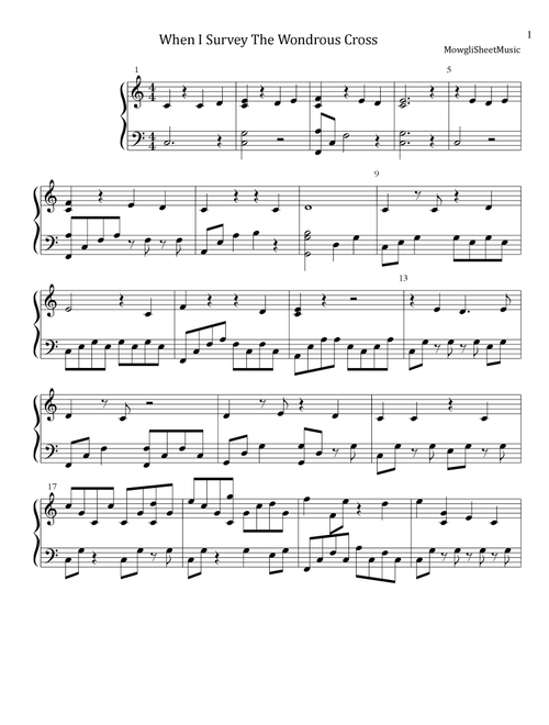 When I Survey The Wondrous Cross (Arr. Lea McShan) - Unknown (Piano Solo)