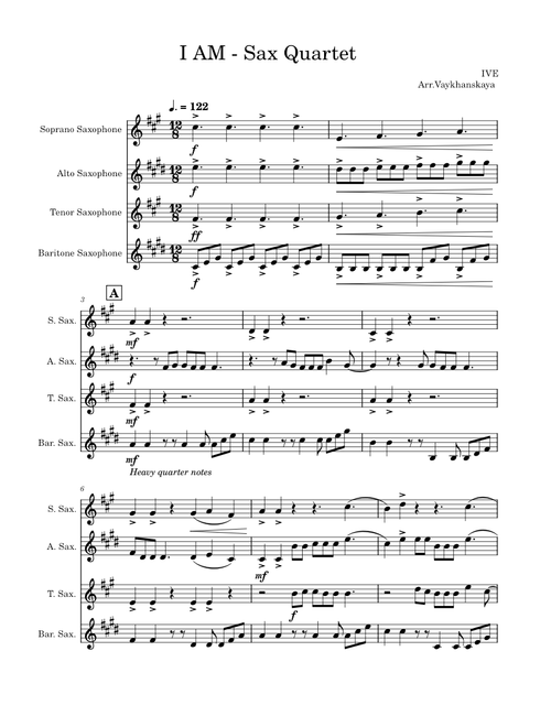 I AM – IVE (아이브) - Sax Quartet