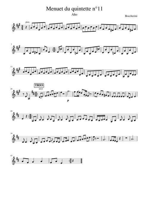 Menuet du quintette n°11