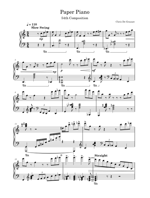 Paper Piano - Chris De Graauw