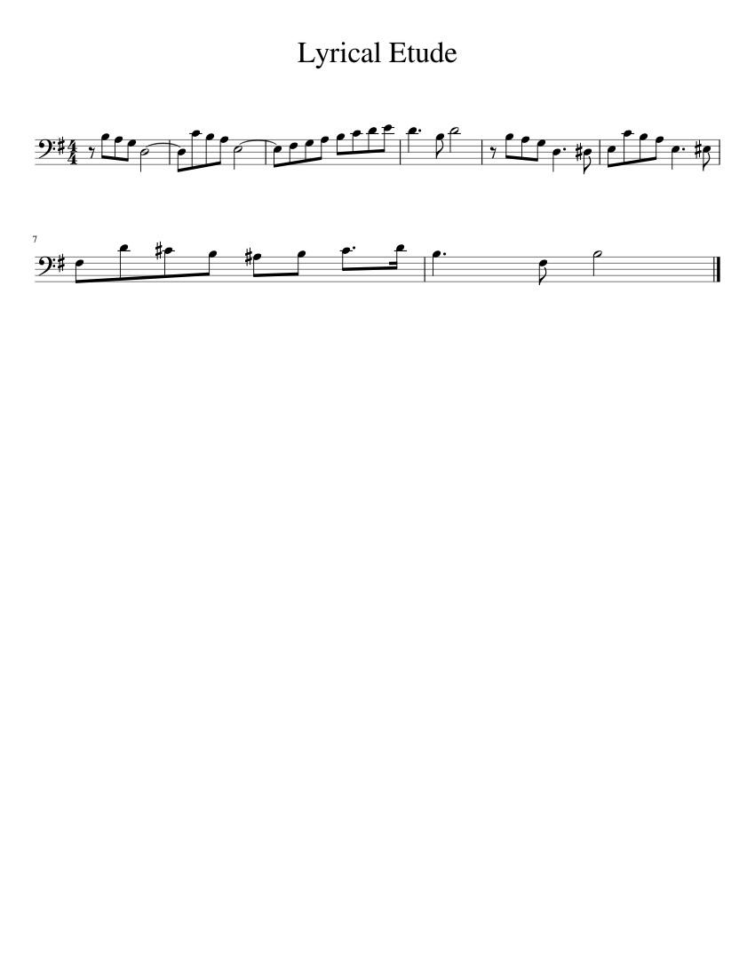 Lyrical Etude Sheet Music for Euphonium (Solo) | MuseScore.com