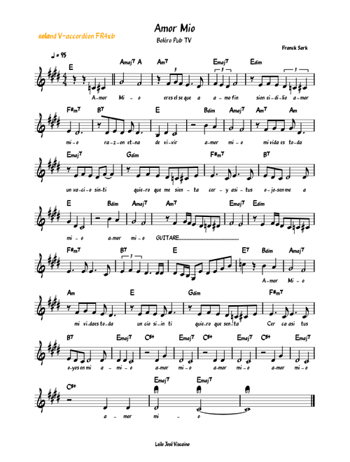 Amor Mio Franck Sark MuseScore Leilo José Viscaïno