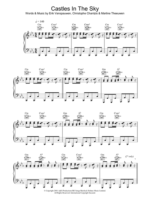 Castles In The Sky - Ian Van Dahl (Piano-Vocal-Guitar (Piano Accompaniment))