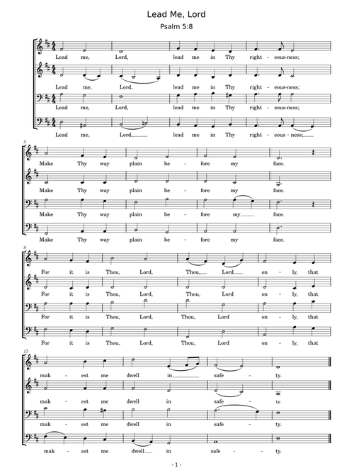 Lead me, Lord - Samuel Sebastian Wesley