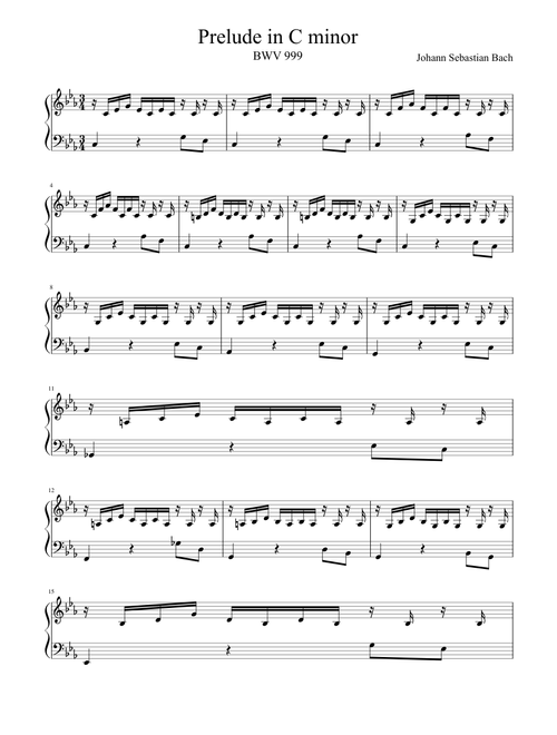 Prelude in C minor BWV 999 Bach