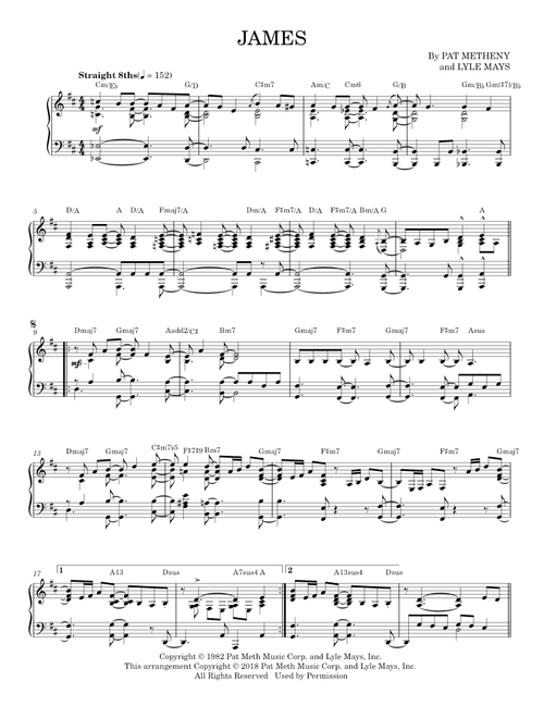 James - Pat Metheny (Piano Solo)