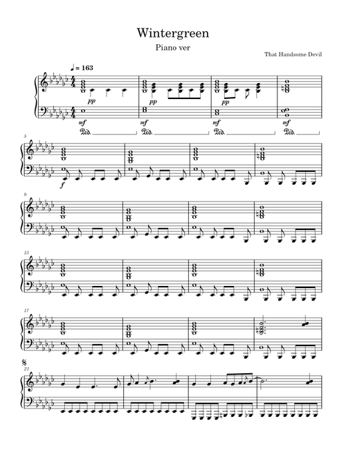 Wintergreen - That Handsome Devil (Piano Ver)
