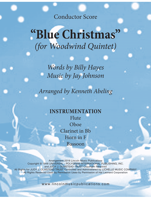 Blue Christmas (Arr. Kenneth Abeling) - Elvis Presley (Woodwind Ensemble)