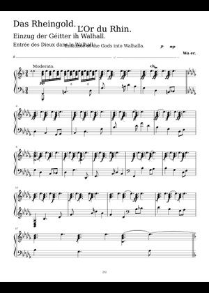Wagner: Entry of the Gods into Valhalla (Piano solo) Sheet Music 