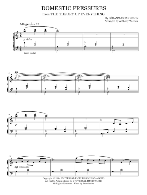 Domestic Pressures - Jóhann Jóhannsson (Piano Solo)