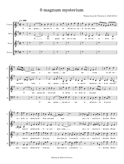 Missa O magnum mysterium – Tomás Luis de Victoria