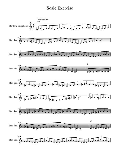 Scale Activities! Written for Bari Sax